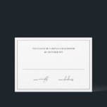 Timeless Black and White Elegant Wedding RSVP Card<br><div class="desc">Classic style wedding rsvp card featuring a combination of elegant script typography and traditional serif fonts.   This simple design goes well with any style of wedding.</div>