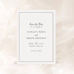 Timeless Black and White Elegant Wedding Save The Date<br><div class="desc">Elegant wedding save the date featuring a simple design with your event details in serif and script fonts inside of a border.</div>