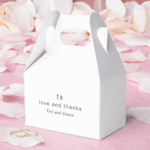 Timeless Black and White Monogram Modern Wedding Favor Box