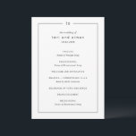 Timeless Black and White Monogram Modern Wedding Program<br><div class="desc">Modern wedding programs featuring a simple yet elegant design with your monogram at the top and your details surrounded by a border.</div>