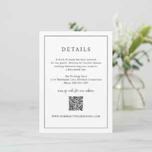 Timeless Black and White QR Code Elegant Wedding Enclosure Card