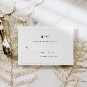 Timeless Black and White RSVP Card
