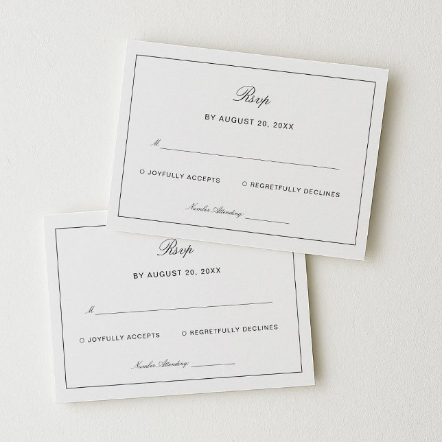 Timeless Black and White Wedding Response Enclosure Card (Creator Uploaded)