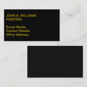 Timeless Black CUSTOMIZABLE Business Card