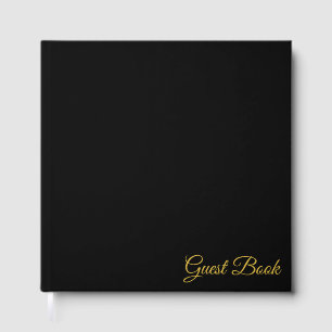 Timeless Black Foil Guest Book for Special Memorie