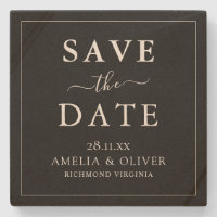 Timeless Black Minimalist Wedding Save The Date