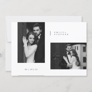 Timeless Black Tie Photo Wedding Invitation
