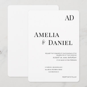 Timeless Black & White Wedding Invite