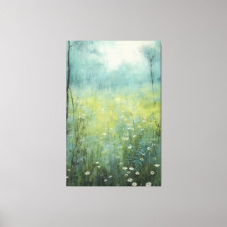 Timeless Blooms: Abstract Vintage Floral Oil Paint Canvas Print