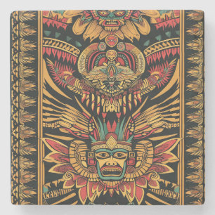 Timeless Blue "Aztec Dream" Marble Stone Coaster
