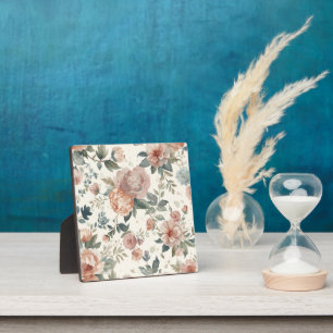 Timeless Botanical Blume – Watercolor Floral Motif Plaque