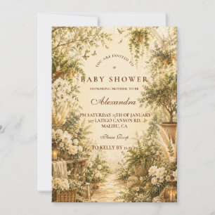 Timeless Botanical Boho Baby Shower Invitation