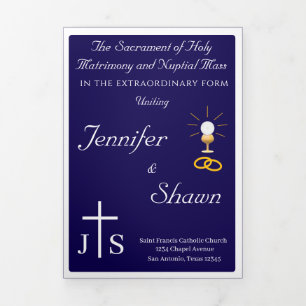 Timeless Catholic Monogrammed Trifold Program