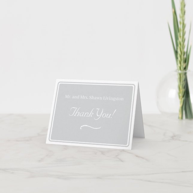 Timeless Catholic Monogrammed Wedding  Thank You Card (Front)