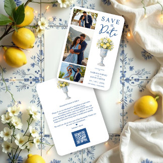 Timeless Chalice Vase Mediterranean Lemons Flowers Save The Date