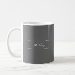 Timeless - Charcoal Grey Name Mug