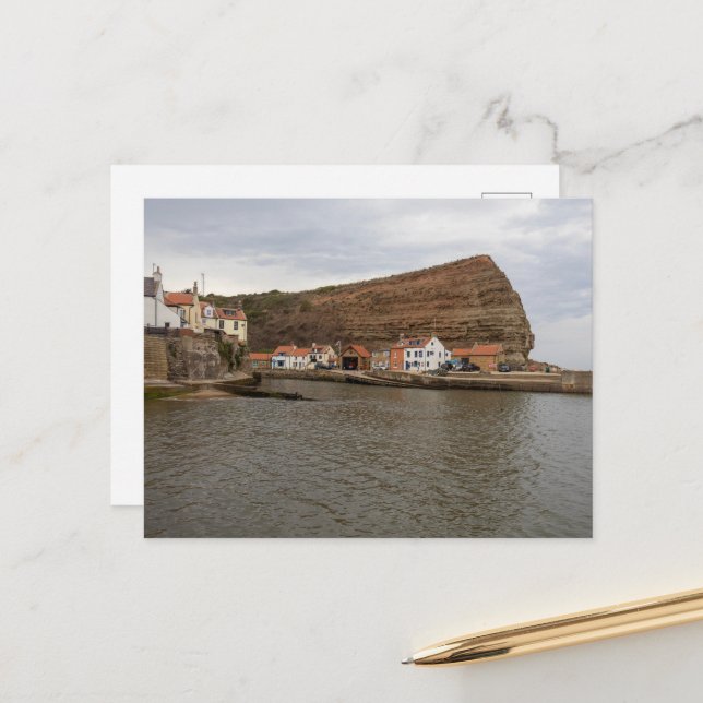 Timeless Charm of Staithes Harbour Postcard (Front/Back In Situ)