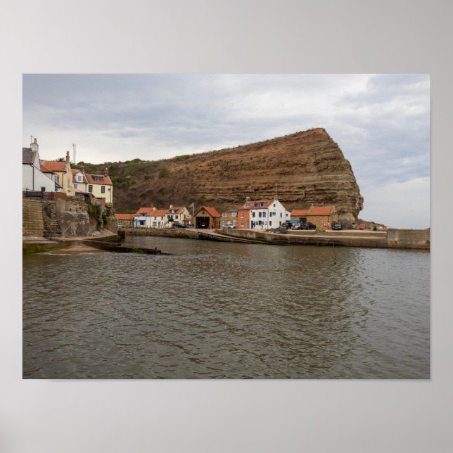 Timeless Charm of Staithes Harbour Poster (Front)