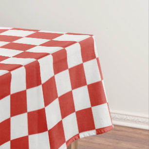 Timeless Charm Red & White Chequered Cheerful BBQ Tablecloth