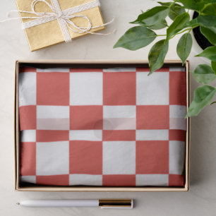 Timeless Charm Red & White Chequered Cheerful  Tissue Paper