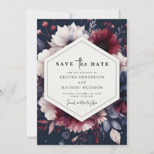 Timeless Chic Burgundy Wedding Save The Date