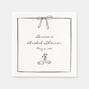 Timeless Chic Coquette Bow Bridal Shower Brunch  Napkin