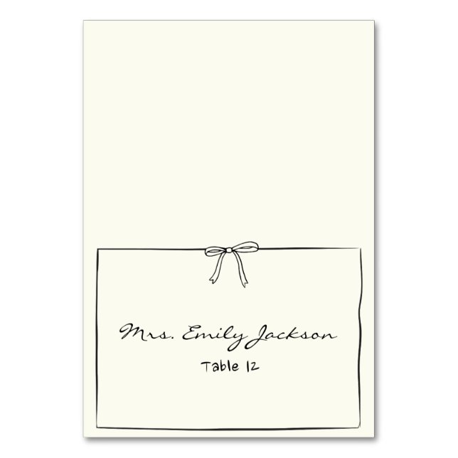 Timeless Chic Coquette Bow carte de place manuscri (Par défaut)