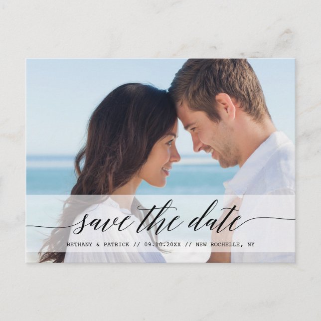 Timeless Chic Save the Date Photo Announcement Postcard (Front)