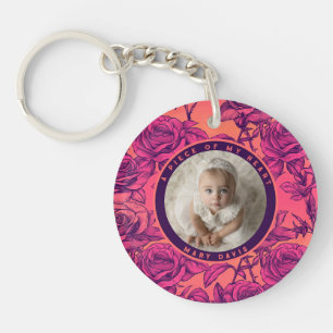 Timeless Christmas Gifts For Her Photo Rose Floral Keychain