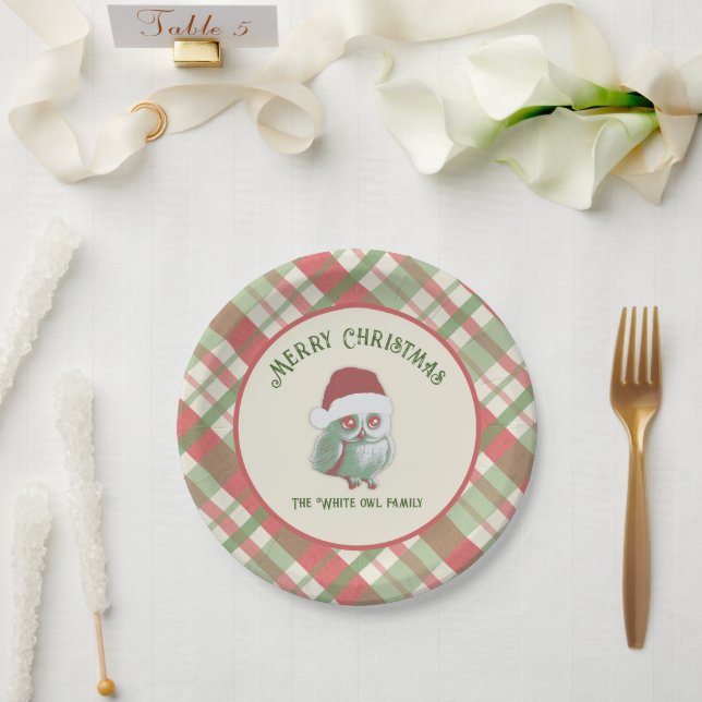 Timeless Christmas Plaid Paper Plate (Wedding)
