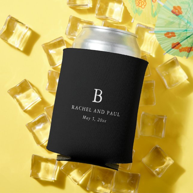 Timeless Classic Formal Monogram Wedding Can Cooler (In Situ Summer)