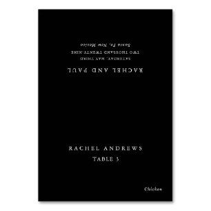 Timeless Classic Formal Wedding Place Card
