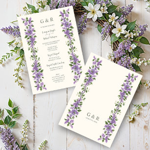 Timeless Classic Lilac Flowers Branches Wedding Invitation