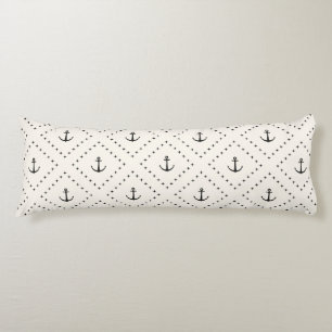 Timeless Classic Nautical Anchor Pattern Body Pillow