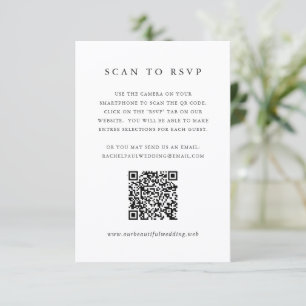 Timeless Classic QR Code Formal Wedding RSVP Card