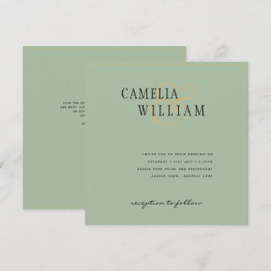 Timeless Classic Sage Green Gold Wedding Square