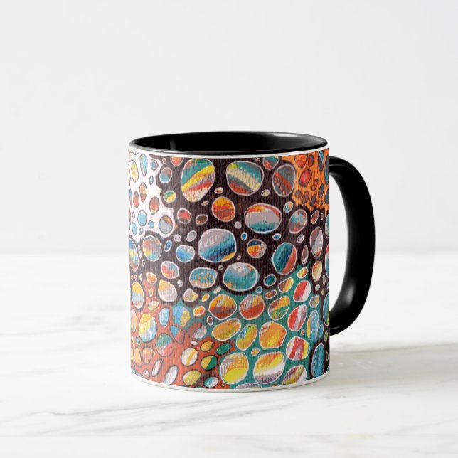 Timeless Colourful Pebbles Original Artwork Mug (Front Right)
