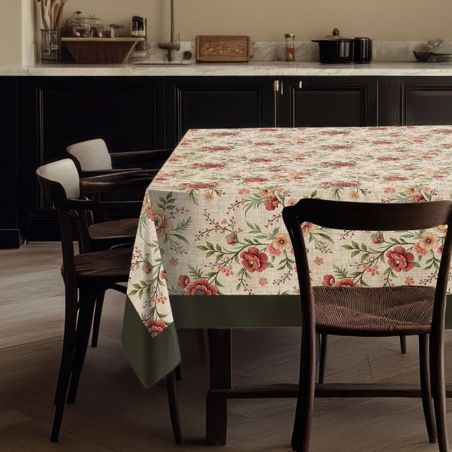 Timeless Cottage Style Faded Floral Elegance Tablecloth (Timeless Cottage Style Faded Floral Elegance Tablecloth)