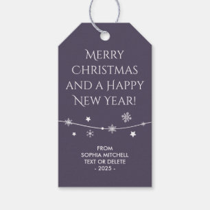 Timeless - Dark Mystic Grey - Snowflake Gift Tags