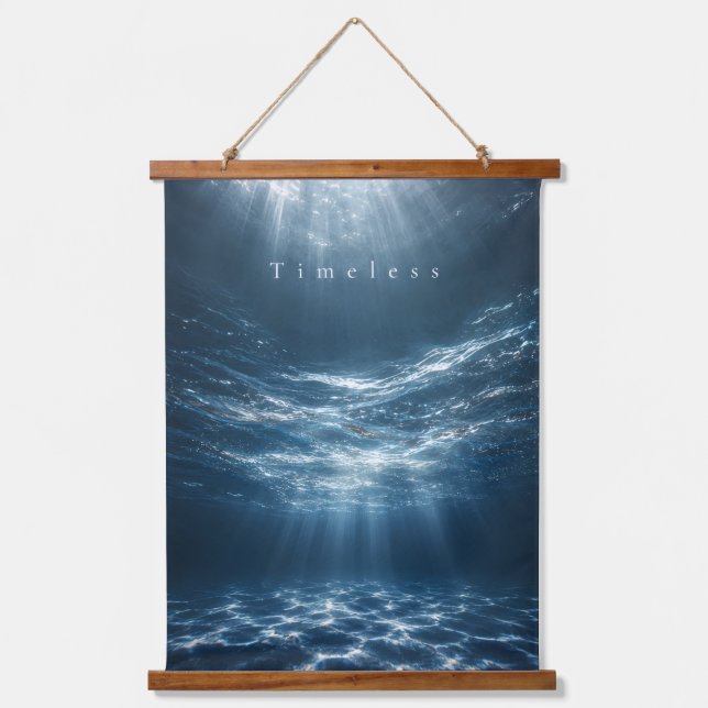 Timeless - Deep Waters Aesthetic Quote Hanging Tapestry (Front 2)