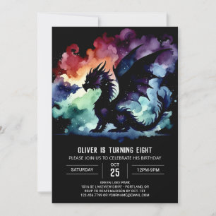 Timeless Dragon Birthday Editable Invitation