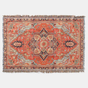 Timeless Echoes: Heritage Boho Oriental Moroccan  Throw Blanket