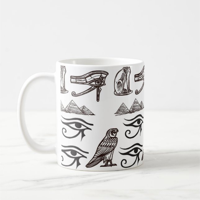 Timeless Egyptian Antiquities Digital Patterns Coffee Mug (Left)