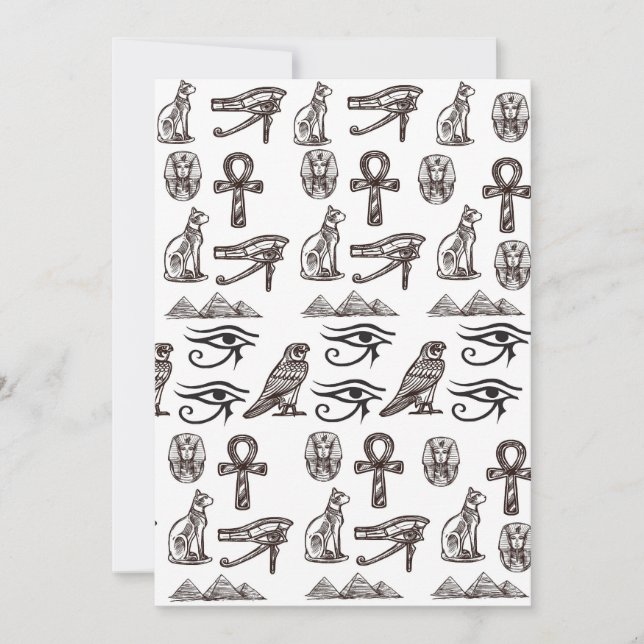 Timeless Egyptian Antiquities Digital Patterns Holiday Card (Front)