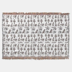 Timeless Egyptian Antiquities Digital Patterns Throw Blanket