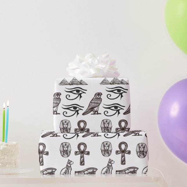 Timeless Egyptian Antiquities Digital Patterns Wrapping Paper (Party Gifts)