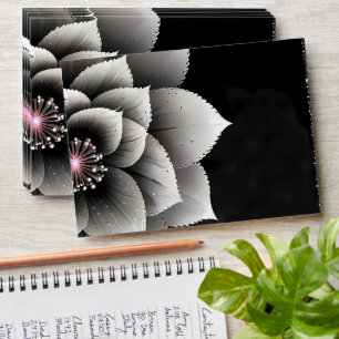 Timeless Elegance: Black & Silver Blossom Wedding  Envelope