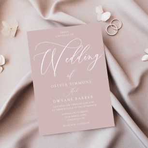 Timeless Elegance: Dusty Pink Blush Modern Wedding Invitation