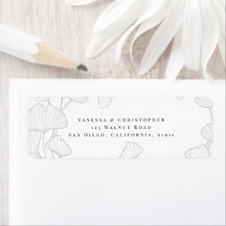 Timeless Elegance: Ginkgo Biloba Address Label