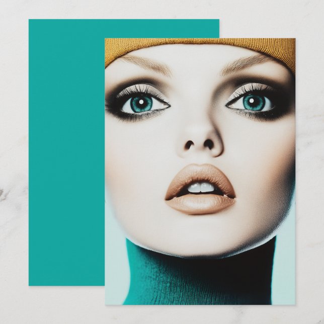 Timeless Elegance: Iconic 1960s Model Portrait Invitation (Front/Back)